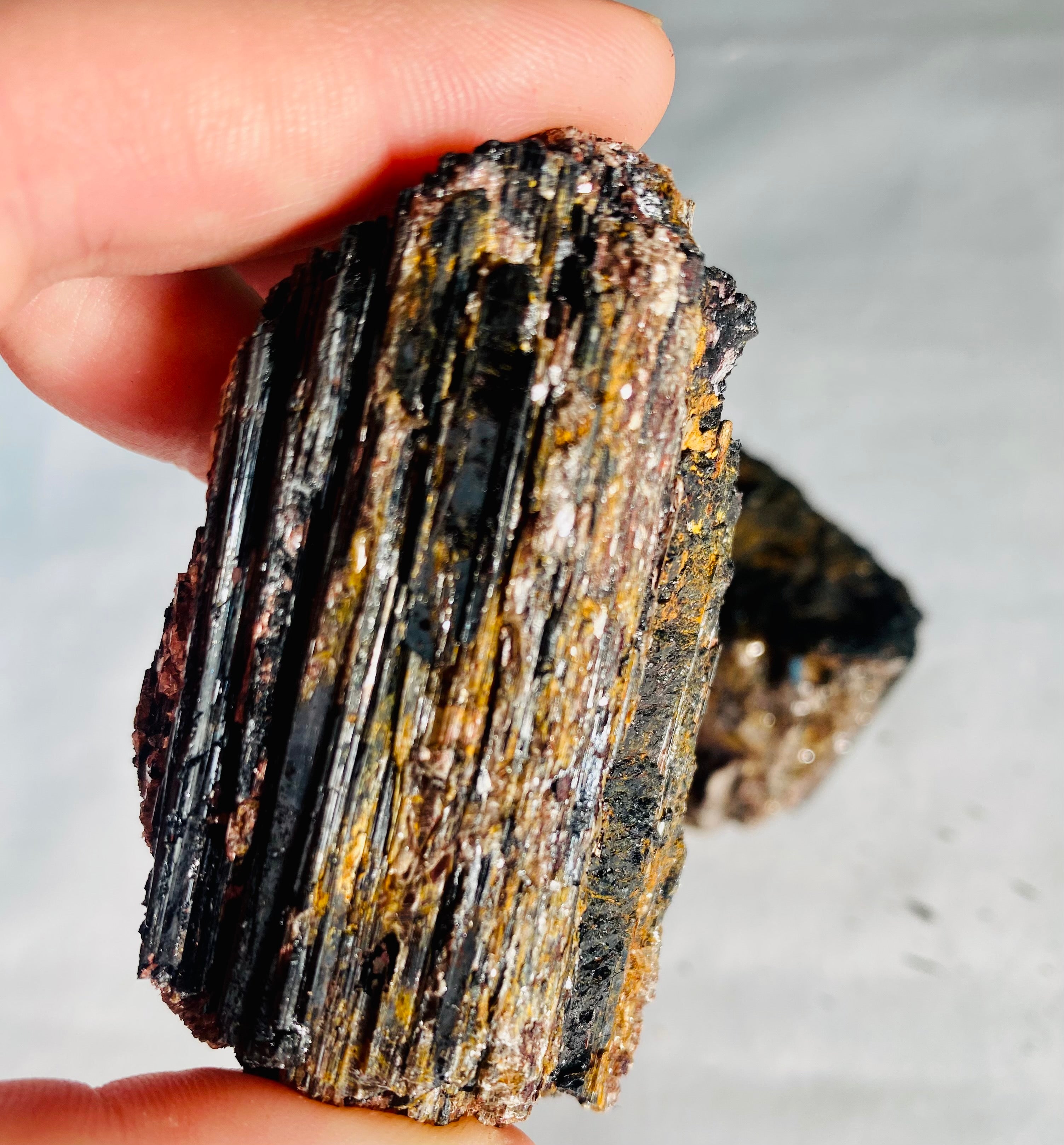 Mica Log Black Tourmaline And Mica KALIFANO Raw Black Tourmaline